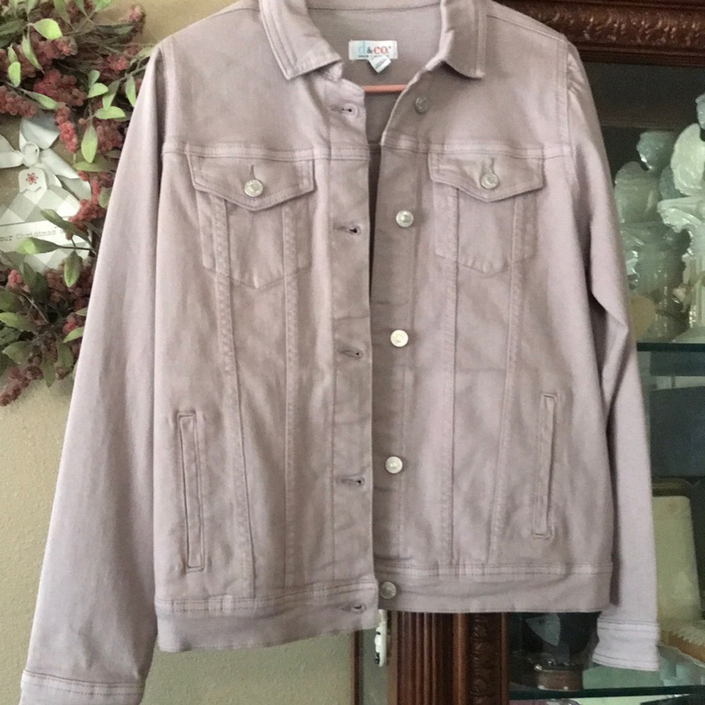 Lavender Denim d&co. denim & company Jacket